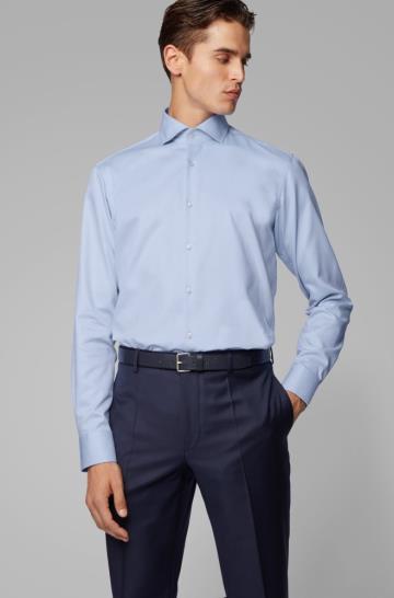 Koszula BOSS Regular Fit Głęboka Niebieskie Męskie (Pl57178)